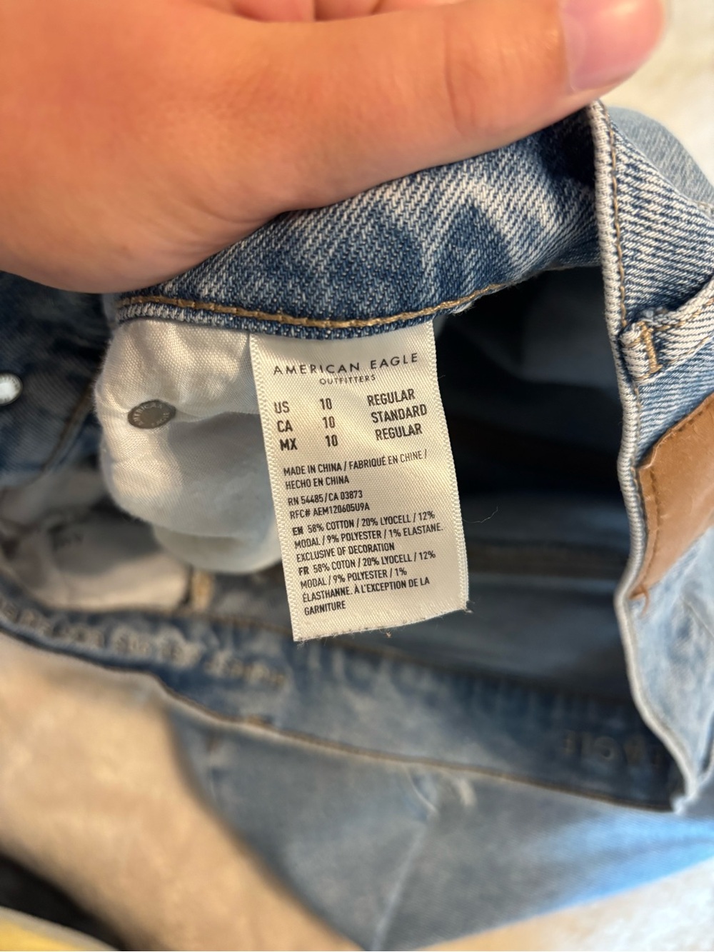 American Eagle Outfitters Light Blue Distressed Wide Leg Jeans - Picture 6 of 6